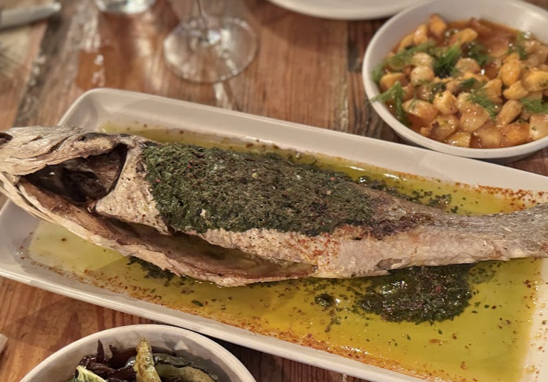 Peche Seafood Grill signature dishes Whole Grilled FishGrilled TunaSeafood Gumbo